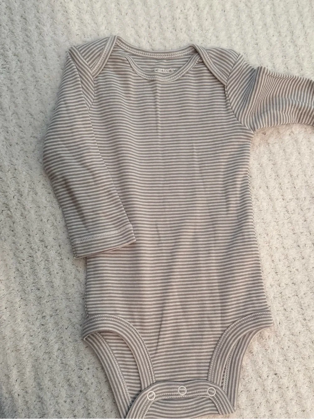 Carter's Gray & White 4-Pack Long-Sleeve Bodysuits size 6 mo